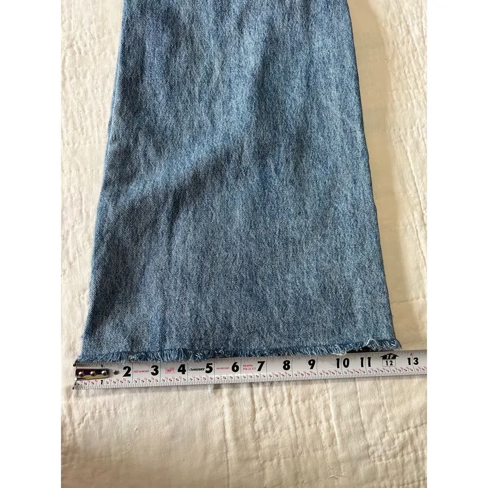 Vibrant MIU Jeans Womens 11 Stonewash High Rise Wide Flare Raw Hem Distressed